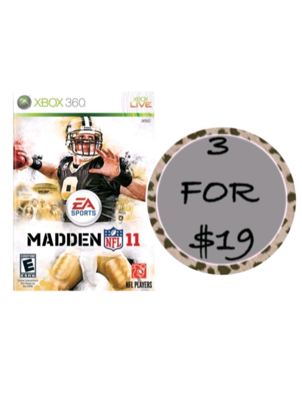 3/$19 Madden NFL 11 - Xbox 360 video game